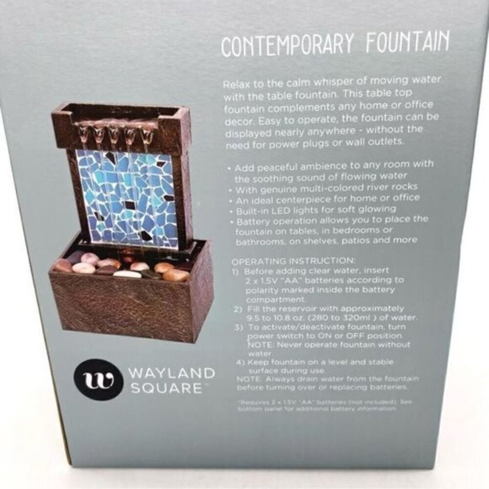 Mosaic Raining LED Tabletop Water Fountain New - Picture 3 of 4